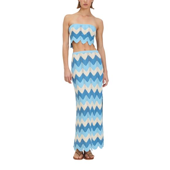 Devon Windsor 'Sia' Blue Acrylic Skirt Size S - Picture 1 of 5